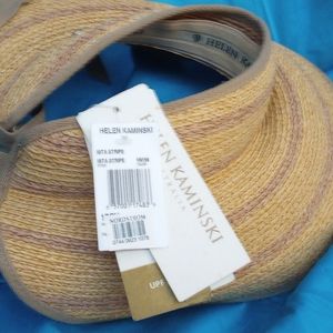 HELEN KAMINSKI Mita Stripe Packable Raffia Visor hat VACATION
